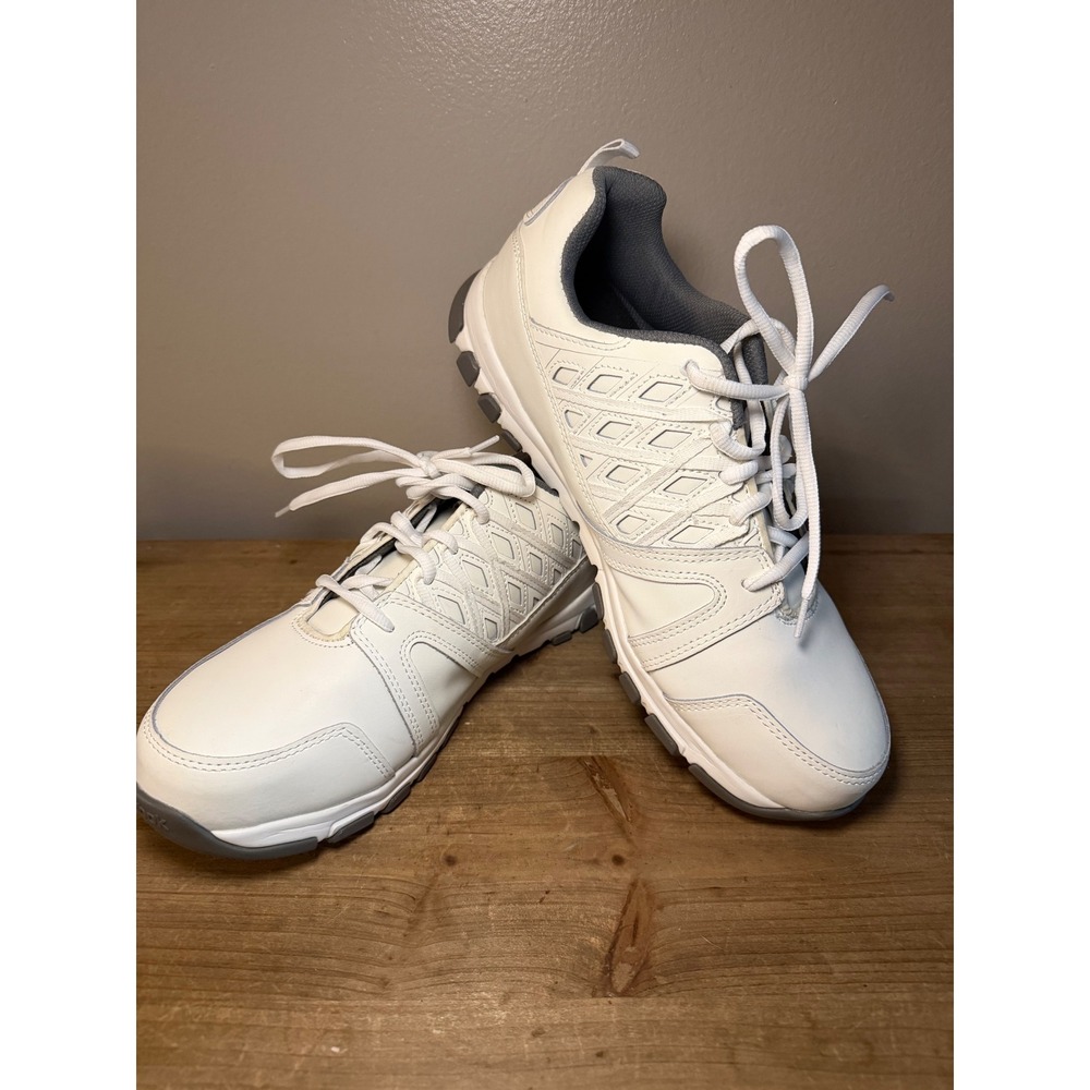 Reebok Sublite Work Mens White Leather Slip Resistant Athletic Shoes RB4005‎ - Picture 2 of 6